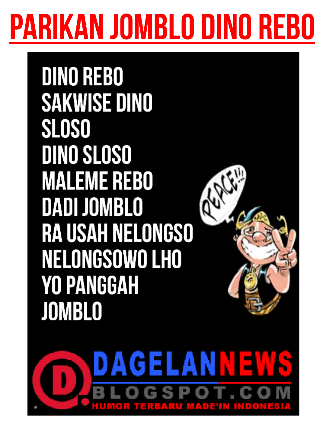 PANTUN JAWA JOMBLO HARI REBO - DAGELAN NEWS