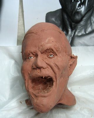 Dracula head sculpture