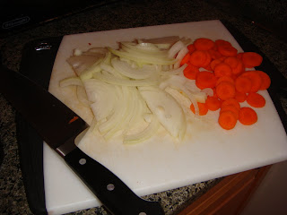 sliced carrots and onions