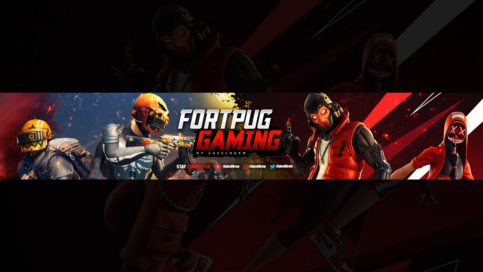 Fortpug Gaming Banner  Art For Youtube Free Download Psd 