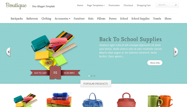 Boutique : Online Shop Blogger Template