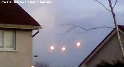 UFO em formação sobre Cork, Irlanda - dezembro 2012