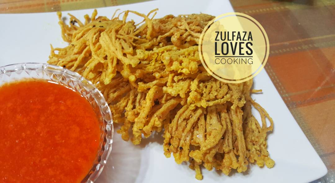 ZULFAZA LOVES COOKING: Cendawan Enorki Goreng Rangup