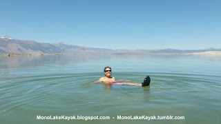 Swimming in Mono Lake - you float very good on Mono Lake