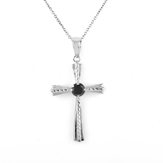 Cross Black Diamond Pendant