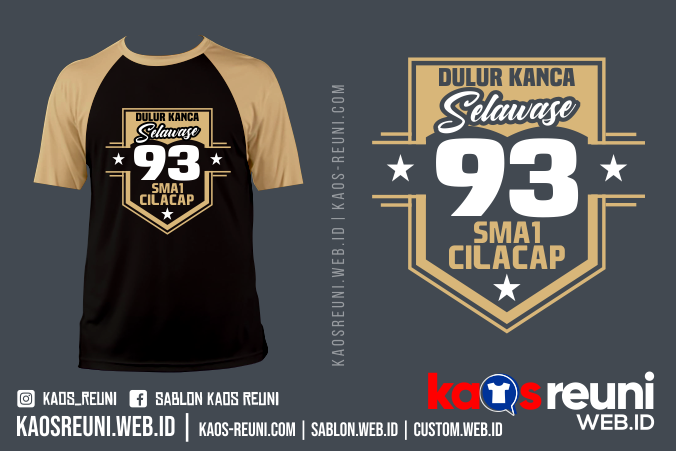 Kaos Reuni Dulur Kanca Selawase SMA 1 Cilacap - Desain Sablon Kaos Reuni Gathering - Kaosreuni.web.id