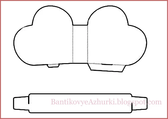 Схема подарочной коробочки в виде сердечка