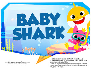 Baby Shark: Cuadros de Diálogo para Fiestas para Imprimir Gratis.