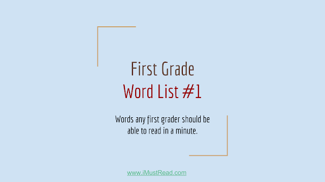 First Grade Sight Words List with Worksheet & Printable PDF Format : List #1
