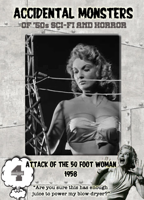 Accidental Monsters of the '50s trading card #4: Attack of the 50 Foot Woman (1958)