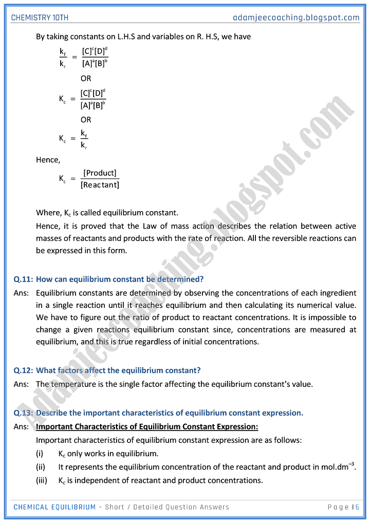 chemical-equilibrium-short-and-detailed-question-answers-chemistry-10th