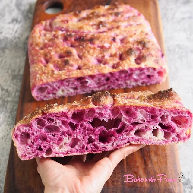 Purple Sweet Potato Sourdough Focaccia