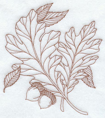 Leaf embroidery design filling with RUN stitch effect