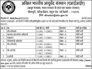 AIIA Non Faculty Recruitment 2023