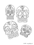Dibujos para el día de muertos (group of different mexican decorated skulls tb jy)