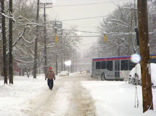 Tremont Man Walking In Snow