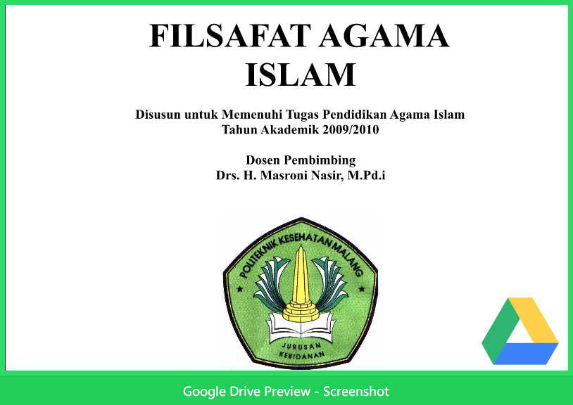 Contoh Makalah Agama Tentang Filsafat Agama Islam  Contoh 