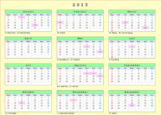 Kalender Tahun 2013 terbaru
