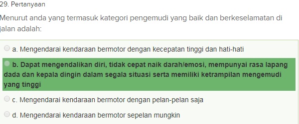 Contoh Soal Ujian teori SIM A dgn Kunci Jawaban Oktober 2018