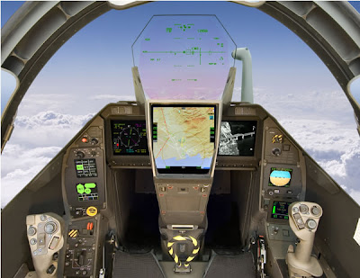 Cockpit do caça Rafale.