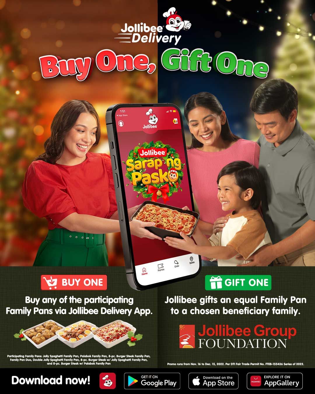 Buy One, Gift One in Jollibee's  "SARAP NG PASKO" Delivery Promo