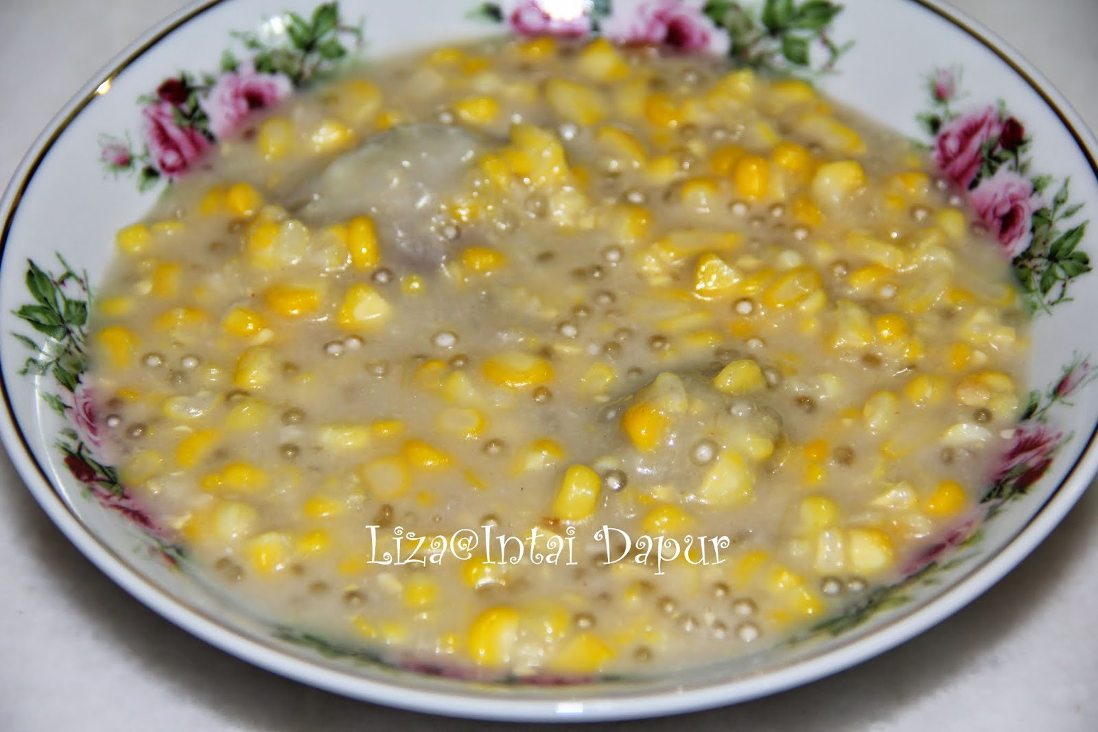 INTAI DAPUR: Bubur Jagung Durian Bersagu.