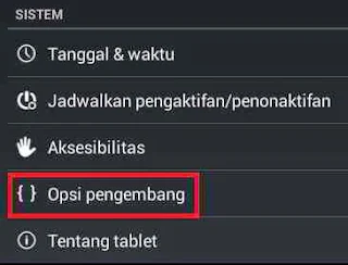 Menampilkan dan menyembunyikan pengembang diandroid