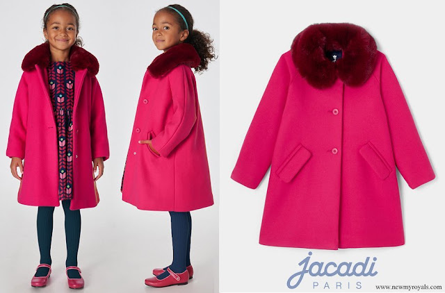 Princess Gabriela wore Jacadi pink wool coat