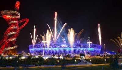 Fireworks over London Olympic Stadium