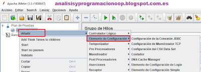 Configuration Elements (Elementos de configuración) JMeter