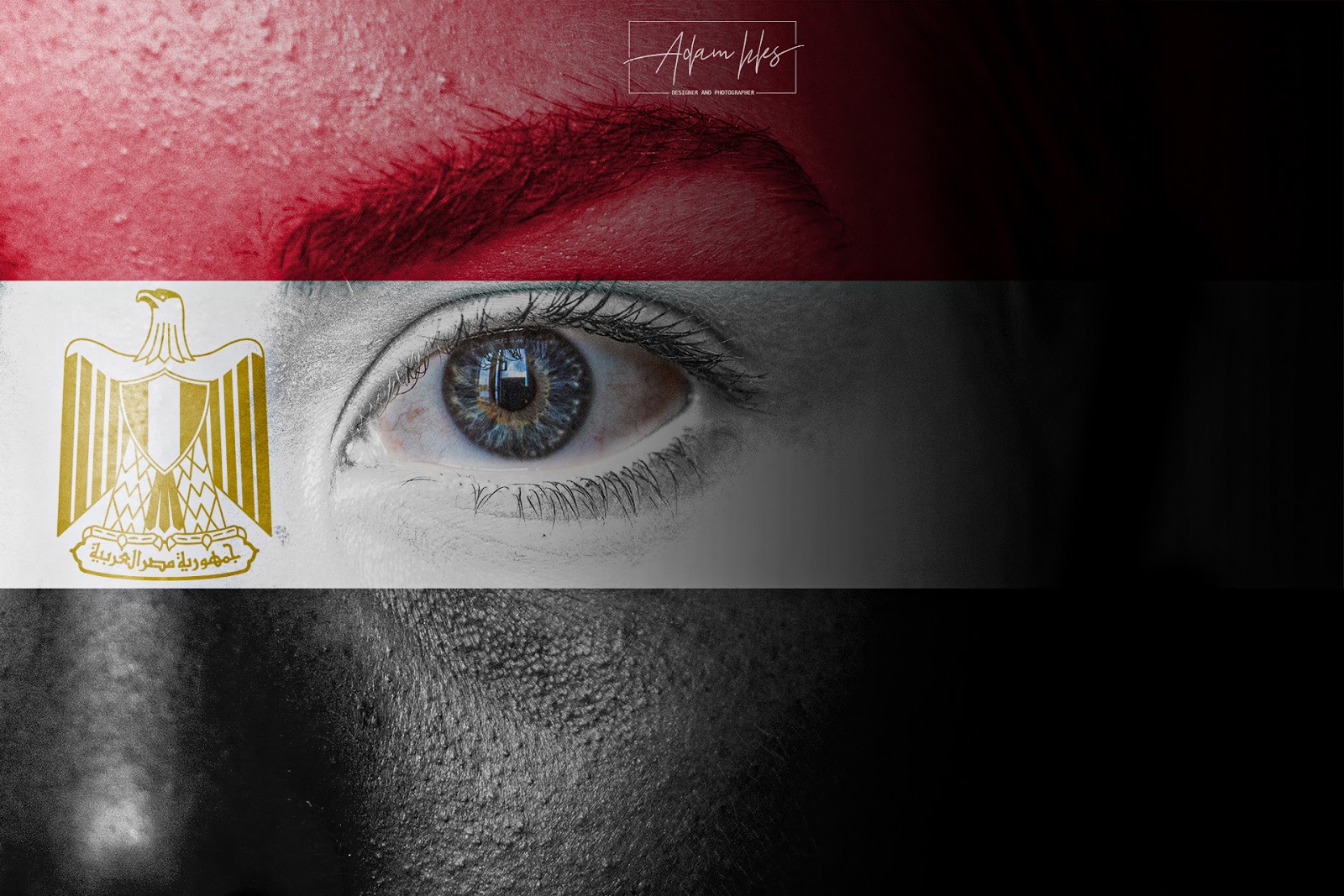 صور علم مصر على وجه طفل