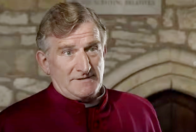 British actor Malcolm Storry as Bishop Talbot in the 2014 BBC series 'Father Brown'