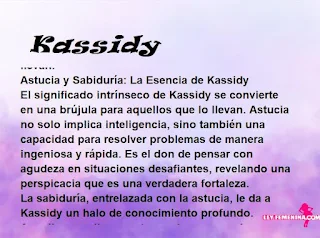 ▷ Significado del nombre Kassidy (✔)