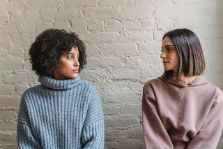 confrontation, two women