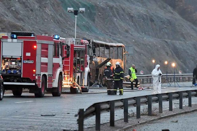 Macedonian bus burned out in Bulgaria, 45 dead including 12 children