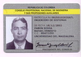 Tarjeta profesional colombia