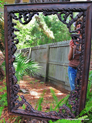 diy faux aged mirror