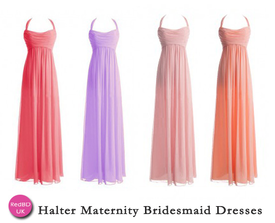 More halter maternity bridesmaid dresses in Red