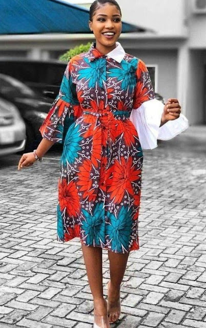 Ankara Shirt Dress Styles for Ladies