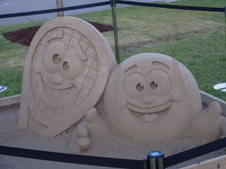 The Raquet and The Ball made of sand.