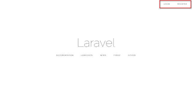 Welcome Laravel dengan register dan login