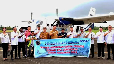 Wagub Steven Kandouw Resmikan Penerbangan Perdana SAM Air Manado-Siau