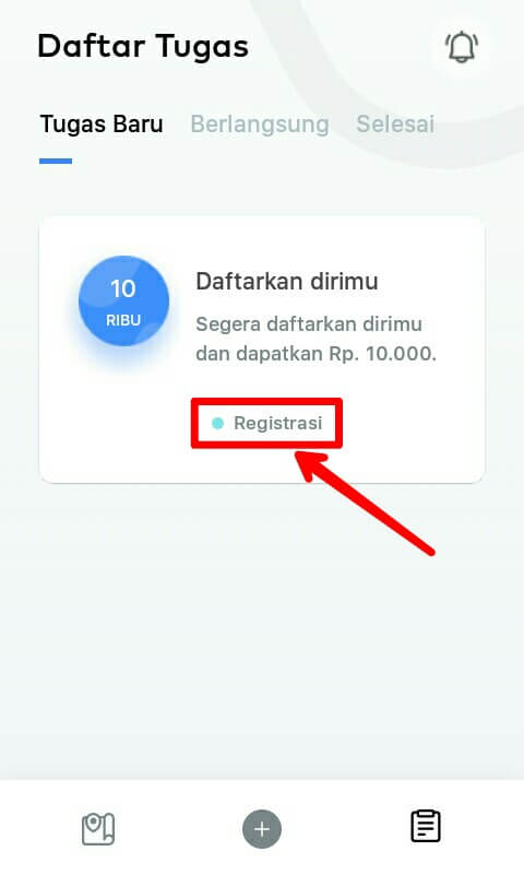 silahkan mendaftar / membuat akun dengan cara memilih "Registrasi" dan lengkapi nomor Handphone pada kolom yang telah disediakan dan pilih "Mulai" lalu lakukan Verifikasi dengan cara memasukkan kode yang telah dikirim melalui sms. Jika sudah pilih "Verifikasi".