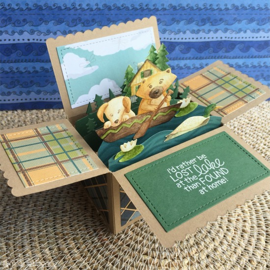 Lost at the Lake Pop-up Box Card by July Guest Designer Milene Tiberius  | Winston's Lake House by Newton's Nook Designs #newtonsnook #handmade