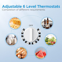 Midea WHS-65LB1 Compact Refrigerator's Adjustable thermostat with 6 settings, temperature range: 32 - 35.6 degrees F, image