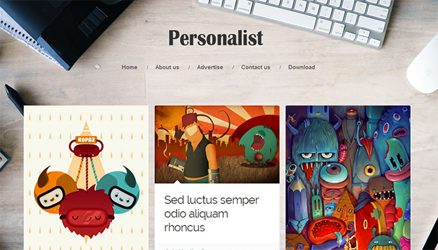  amongst an emphasis on mixed media as well as typography Personalist Responsive Blogger Template