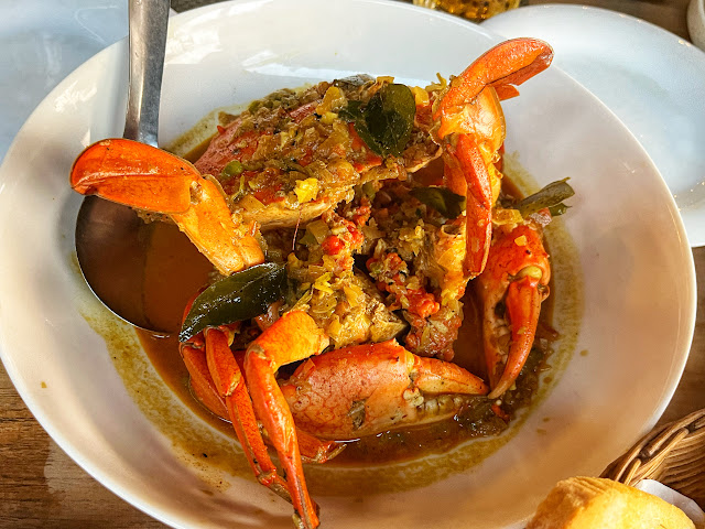 a bowl of sweet and spicy Sri Lankan crab curry