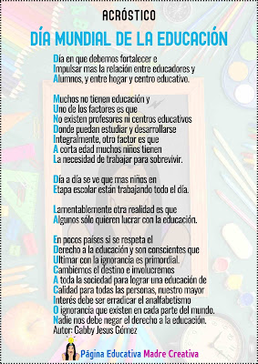 Acróstico del Día Mundial de la Educación en imagen