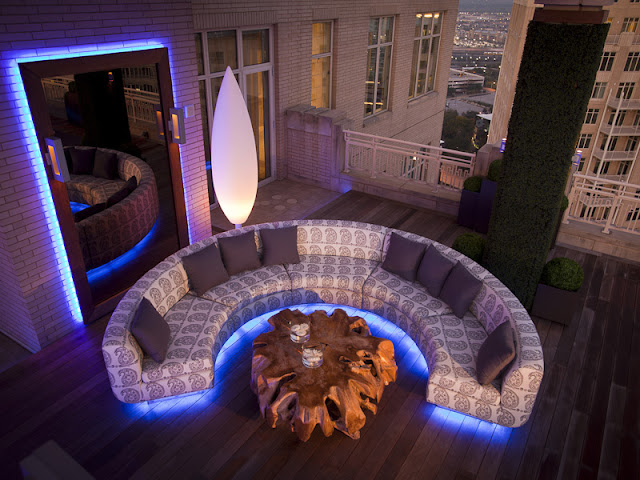 Photo of moon shaped sofa on the terrace