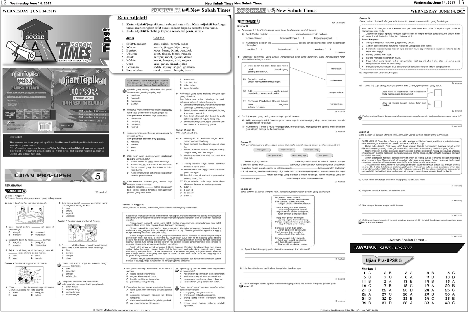 SK Poring-Poring: Ujian Topikal UPSR Bahasa Melayu Ujian 